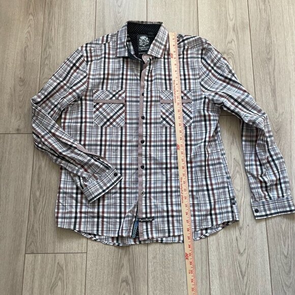 English Laundry Men's Blaque Label Button-Up Shirt Pockets PlaidLarge - Picture 2 of 10